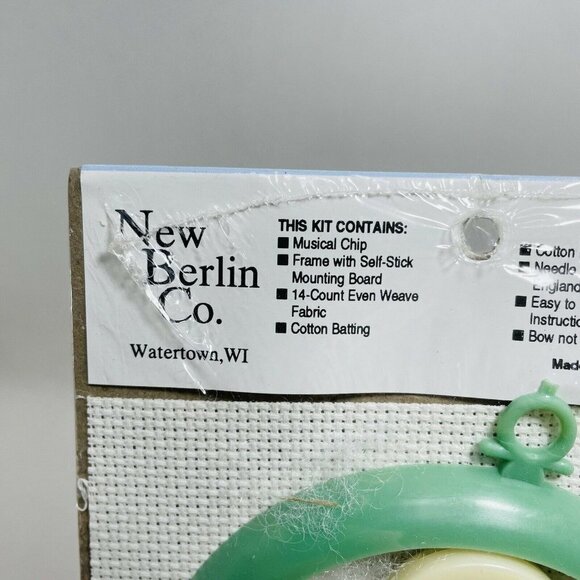 Musical Cross Stitch Kit Complete New Berlin 3480 Sweet Home Frame Round Fabric - Picture 8 of 9